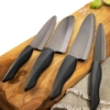 Picture of INNOVATIONblack® 4-Piece Ceramic Kitchen Knife Set - Black 4.5" Utility, 5" Slicing, 5.5" Santoku and 7" Chef's Knife